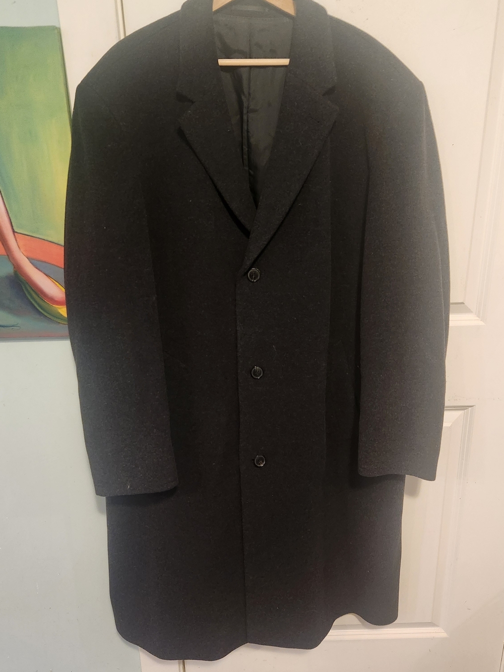 BOSS by  HUGO  BOSS Men's Black Classic Wool Overcoat